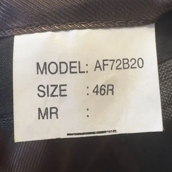ALFANI Mens Blazer Sport Coat Two Button Jacket Plaid 46R WOOL Brown Suits